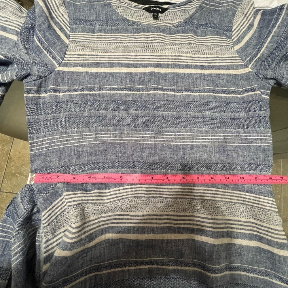 Express Blue Ruffled Off-the-Shoulder Sundress caja 1 - Picture 3 of 6